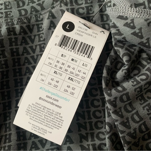 Saxx Men's Long Sleeve Tee - Black Pattern - Picture 6 of 6